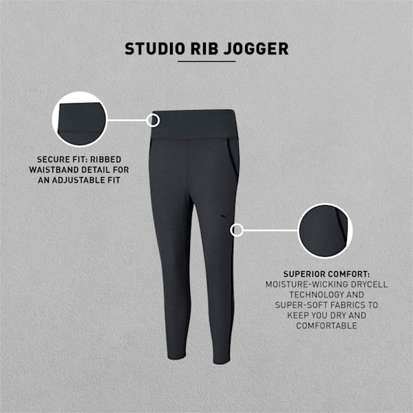 Studio Rib Women's Training Joggers, Charcoal Gray Heather, extralarge-IND