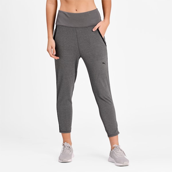 Studio Rib Women's Training Joggers, Charcoal Gray Heather, extralarge-IND