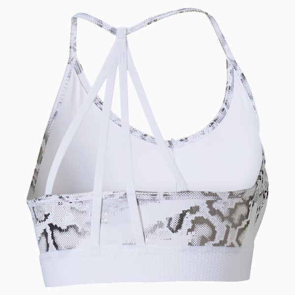 Top deportivo UNTAMED bajo impacto para Mujer, Puma White-CASTLEROCK-print, extralarge