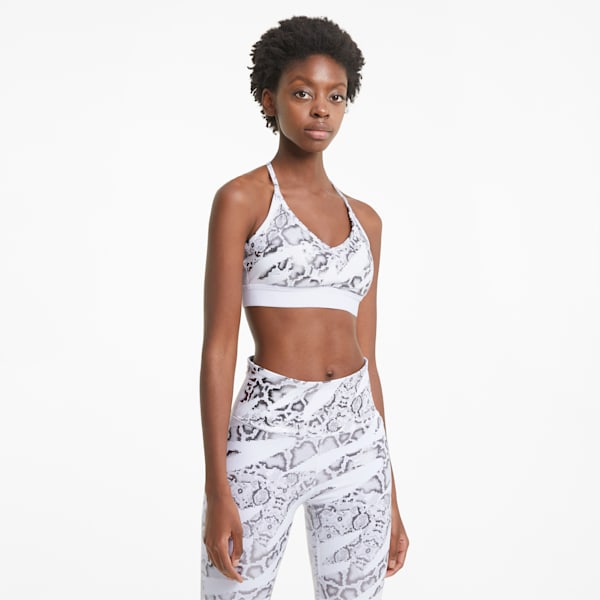 Puma Training 4 Keeps mid support sports bra in white
