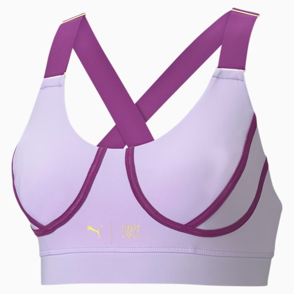 PUMA x FIRST MILE Mid Impact Women's Training Bra, Light Lavender-Byzantium, extralarge-IND