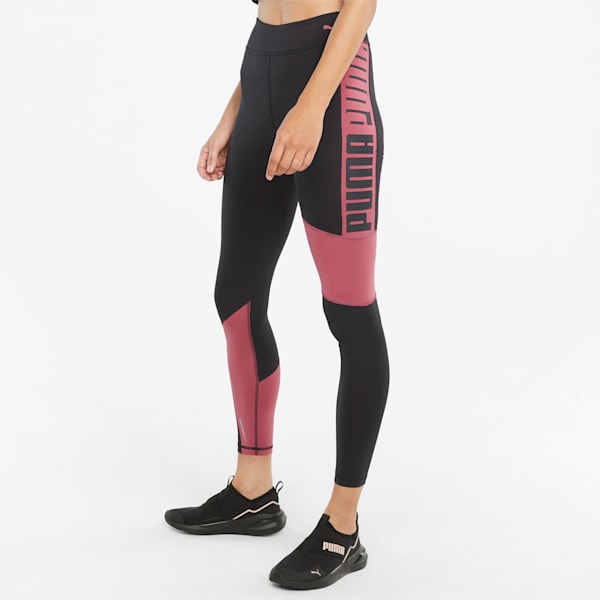 Favourite Logo High Waist 7/8 Women's Training Tights, Puma Black-Mauvewood, extralarge-IND