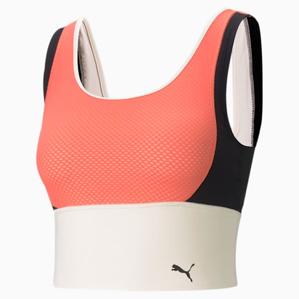 Fitted Women's Training Crop Tank, Georgia Peach-multi, extralarge