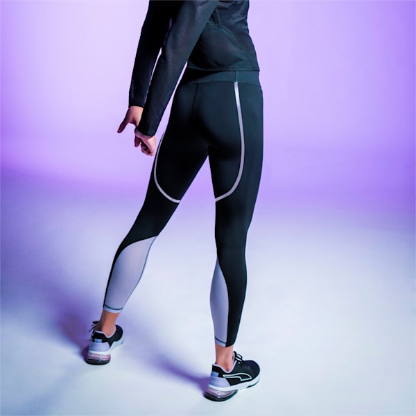 Bonded High Waist Full Length Women's Training Leggings, Puma Black-Light Lavender, extralarge-IND