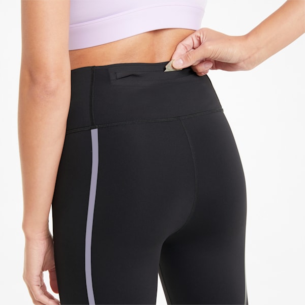 Bonded High Waist Full Length Women's Training Leggings, Puma Black-Light Lavender, extralarge-IND