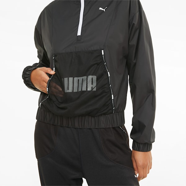 Train Logo Woven 1/4 Zip Women's Training Sweatshirt, Puma Black, extralarge-IND