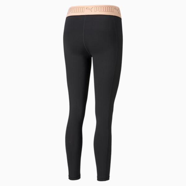 Elastic 7/8 Women's Training Slim Tights, Puma Black-Peach Parfait, extralarge-IND