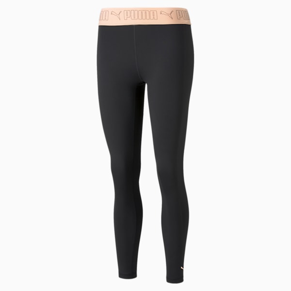 Elastic 7/8 Women's Training Slim Tights, Puma Black-Peach Parfait, extralarge-IND