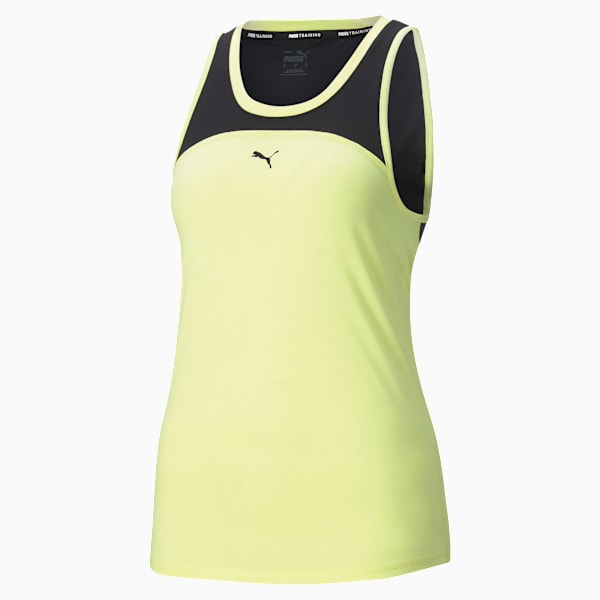 Layers Women's Training Tank Top, SOFT FLUO YELLOW-Puma Black, extralarge-IND
