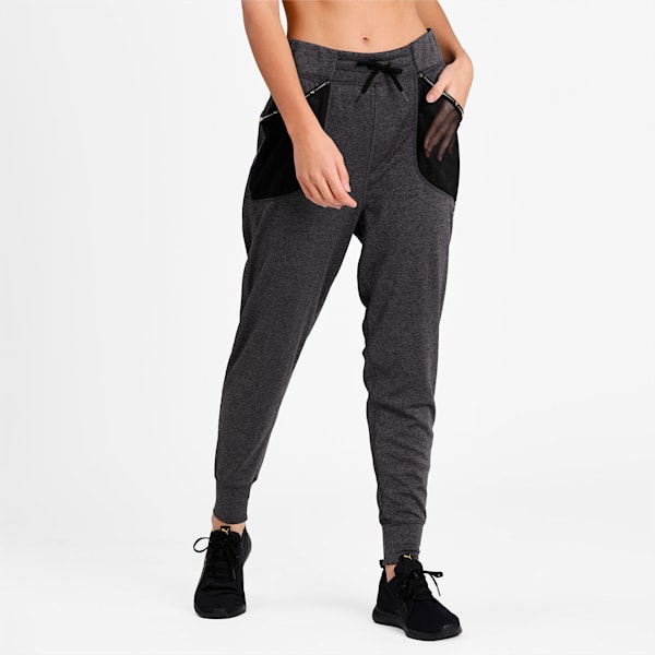 Train Logo Women's Training Sweatpants, Dark Gray Heather, extralarge-IND