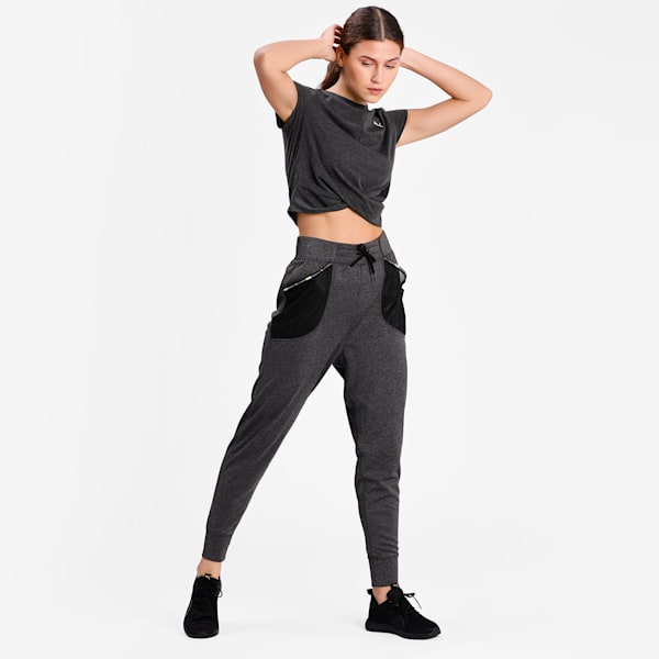 Train Logo Women's Training Sweatpants, Dark Gray Heather, extralarge-IND
