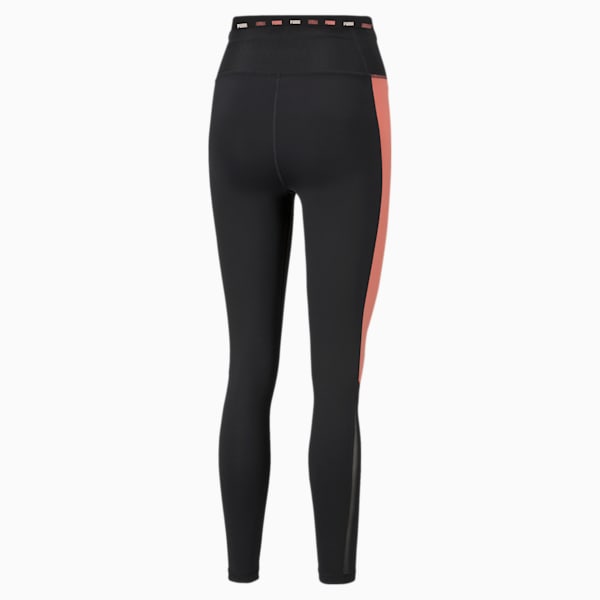Logo Block 7/8 Women's Training Leggings, Puma Black-Georgia Peach