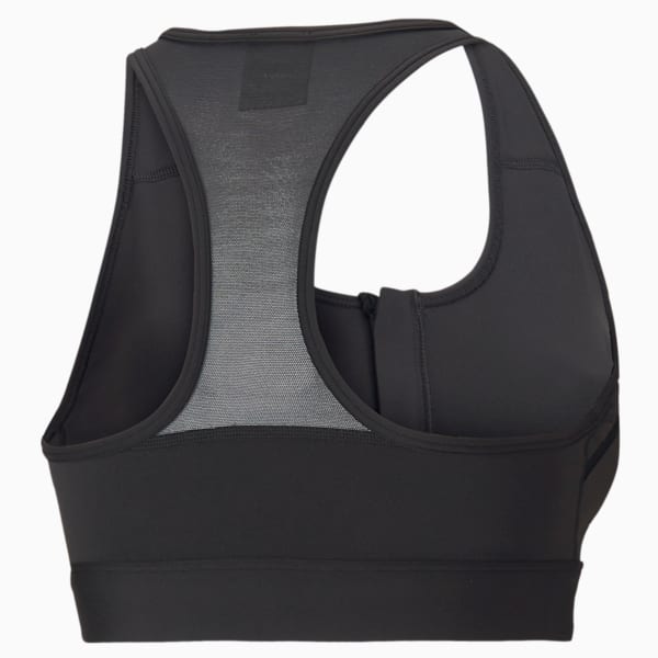 Front Zip Women's High Impact Bra, Puma Black, extralarge