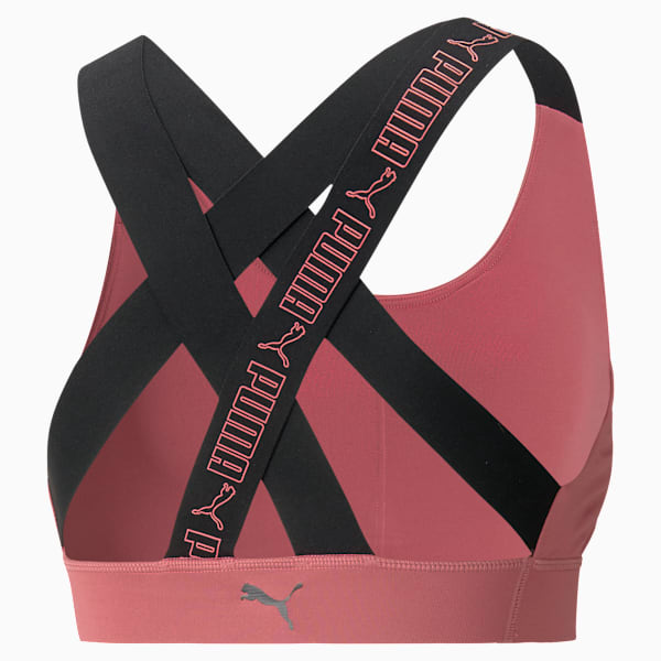 Feel It Women's Mid Impact Bra, Mauvewood-Puma Black, extralarge