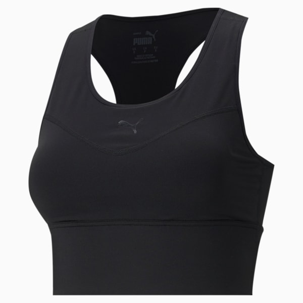 Women's Mid Impact Long Line Bra, Puma Black, extralarge