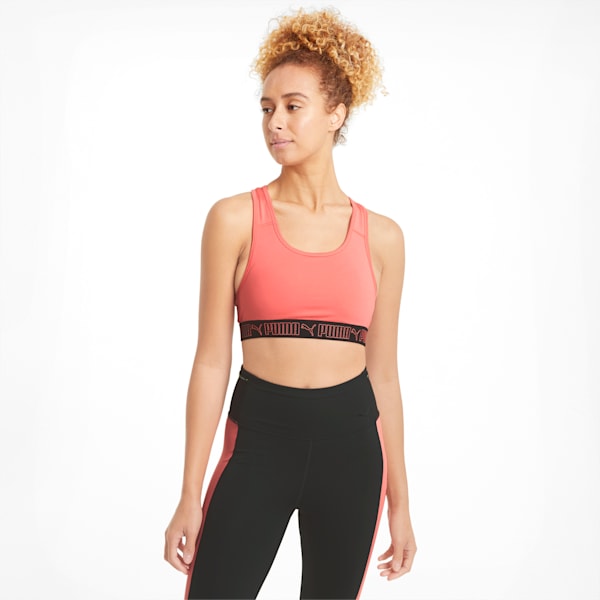 Mid Impact Elastic Women's Training Bra, Georgia Peach, extralarge-IND