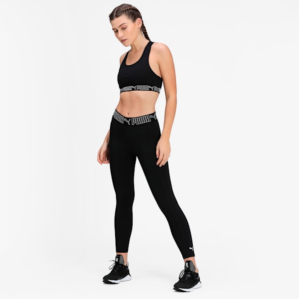 Mid Elastic Padded Women's Training Bra, Puma Black, extralarge-IND