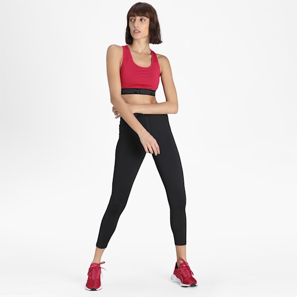 Mid Elastic Padded Women's Training Bra, Persian Red, extralarge-IND