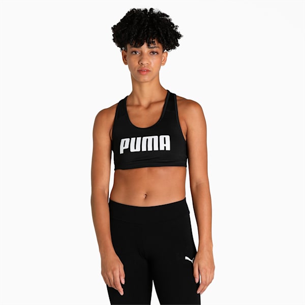 Mid Impact 4Keeps Women's Training Sports Bra, Puma Black, extralarge-IND