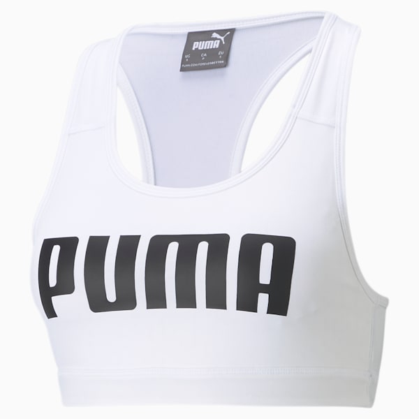 Sujetador deportivo 4Keeps mediano impacto para mujer, Puma White