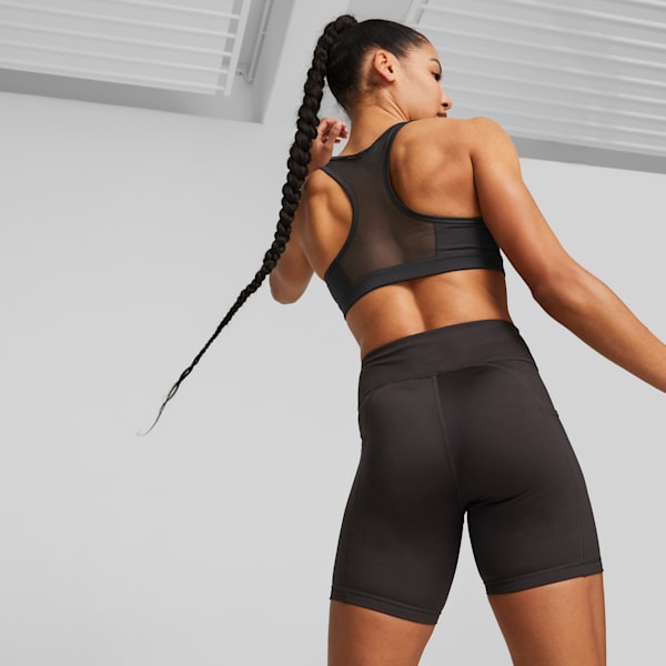 4Keeps Women's Mid Impact Sports Bra, Puma Black-white BIG CAT, extralarge