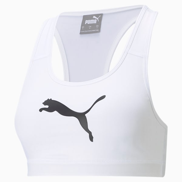 Mid Impact 4Keeps Training Bra, Puma White-black BIG CAT, extralarge-GBR