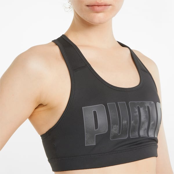 Mid 4Keeps Graphic Women's Training Sports Bra, Puma Black-sky dye PUMA, extralarge-IND