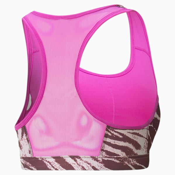 Mid 4Keeps Graphic Women's Training Sports Bra, Deep Orchid-Multi print, extralarge-IND