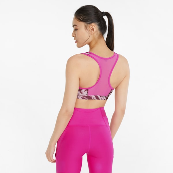 Mid 4Keeps Graphic Women's Training Sports Bra, Deep Orchid-Multi print, extralarge-IND