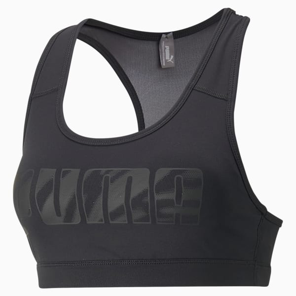 Mid 4Keeps Graphic Women's Training Sports Bra, PUMA Black-Monarch Puma Fill, extralarge-IND