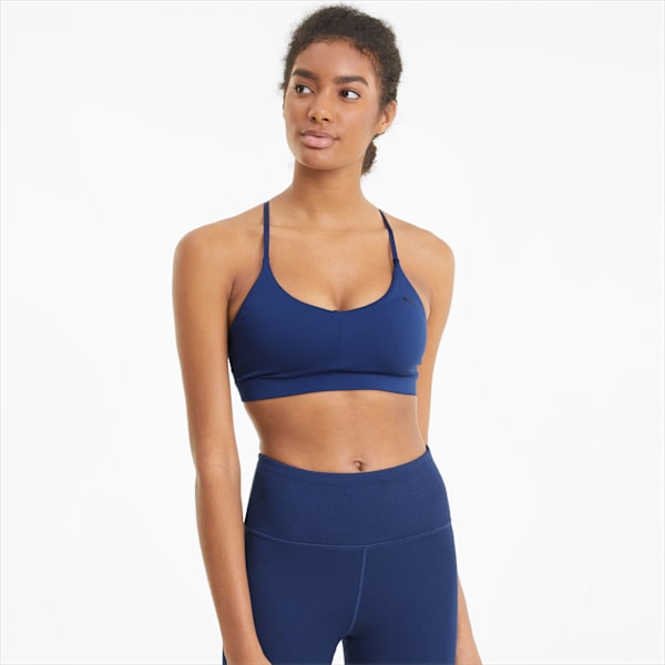 Strappy Women's Low Impact Bra, Elektro Blue, extralarge