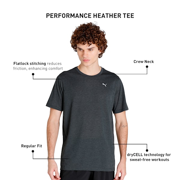 Performance Heather Men's Training  T-shirt, Dark Gray Heather, extralarge-IND