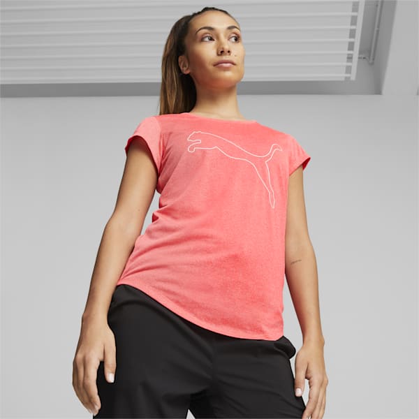 Performance Heather Cat Women's Training  T-shirt, Fire Orchid Heather, extralarge-IDN