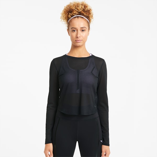 Puma Mesh Long Sleeve T-Shirt Black