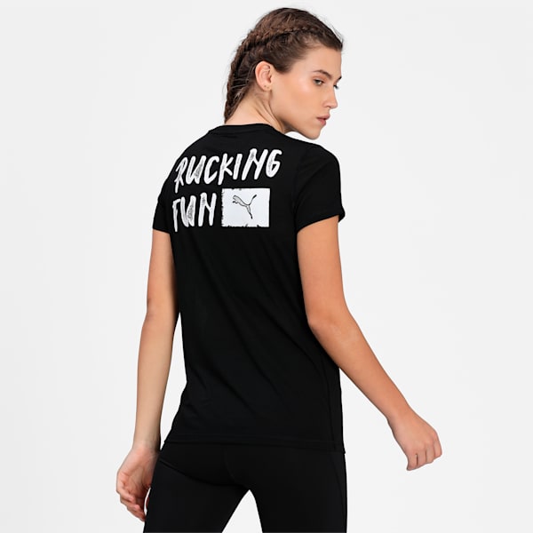 Graphic Short Sleeve Women's Training  T-shirt, Puma Black, extralarge-IND