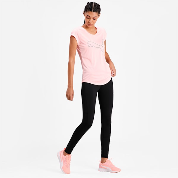 Performance Heather Cat Women's Training  T-shirt, Elektro Peach