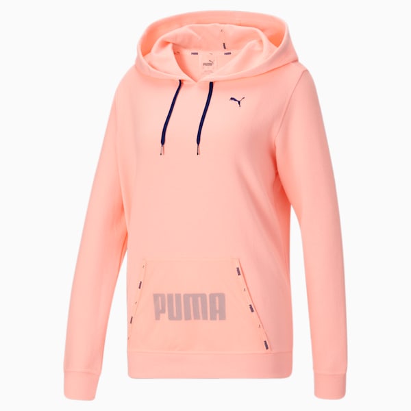 Logo Women's Training Hoodie, Elektro Peach, extralarge