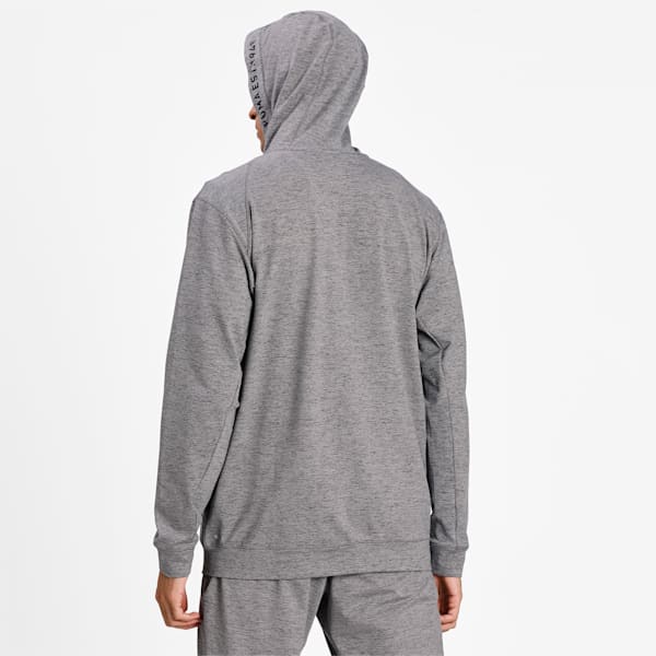 Hooded Men's Training Jacket, Dark Gray Heather, extralarge-IND