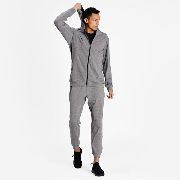 Hooded Men's Training Jacket, Dark Gray Heather, extralarge-IND
