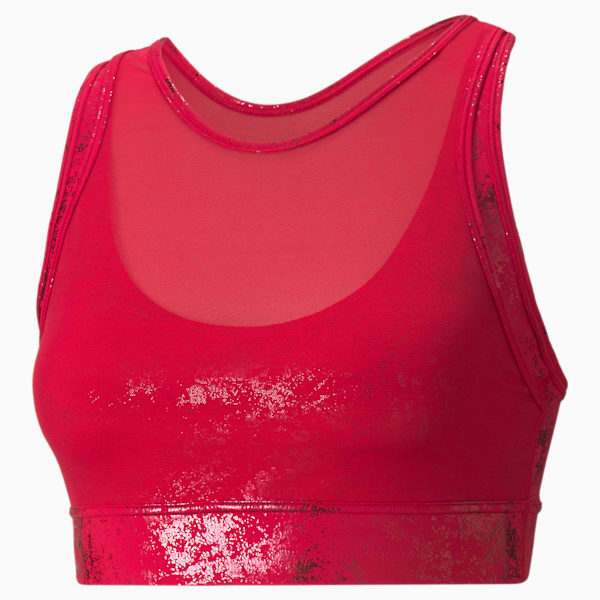 Fashion Luxe ELLAVATE Women's Training Bra, Persian Red-Matte foil print
