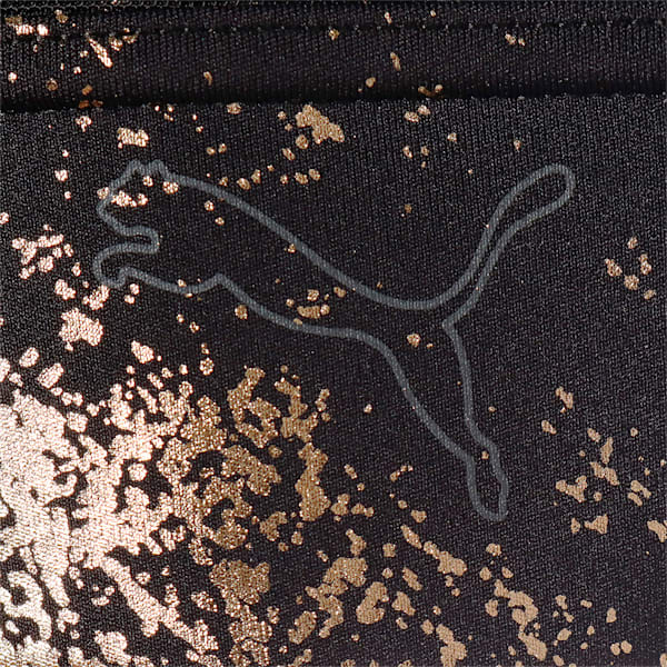 トレーニング FASHION LUXE ELLAVA ブラトップ 中サポート ウィメンズ, Puma Black-Puma Team Gold-Matte foil print