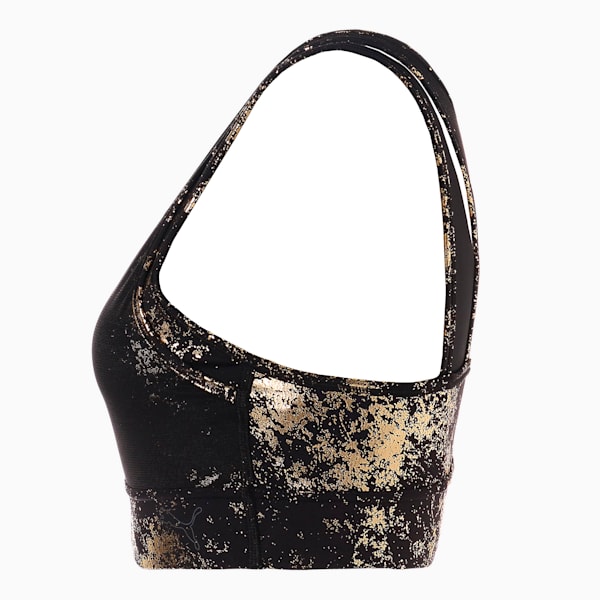 トレーニング FASHION LUXE ELLAVA ブラトップ 中サポート ウィメンズ, Puma Black-Puma Team Gold-Matte foil print