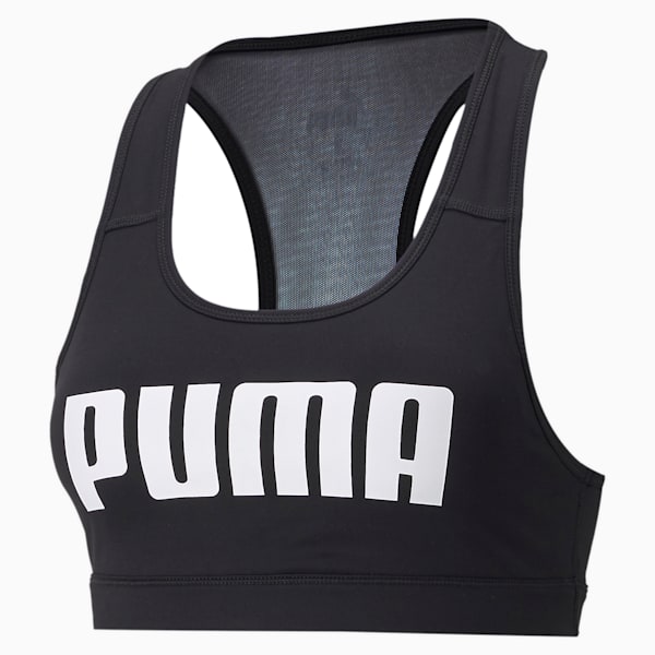 ウィメンズ トレーニング 4キープ グラフィック ブラトップ ミディアムサポート, Puma Black-White PUMA, extralarge-JPN