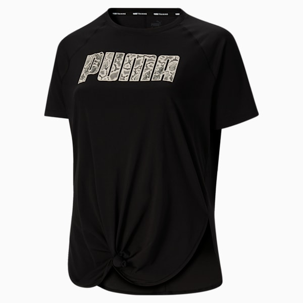 Camiseta de entrenamiento Digital con logo para mujer, Puma Black-Eggnog