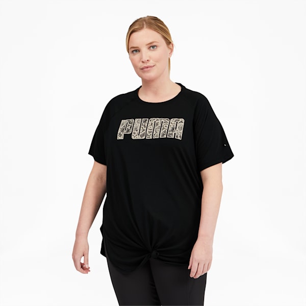 Digital Women's Logo Training Tee, Puma Black-Eggnog, extralarge