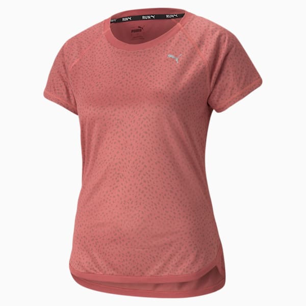 Graphic Short Sleeve Women’s Running Tee, Mauvewood, extralarge