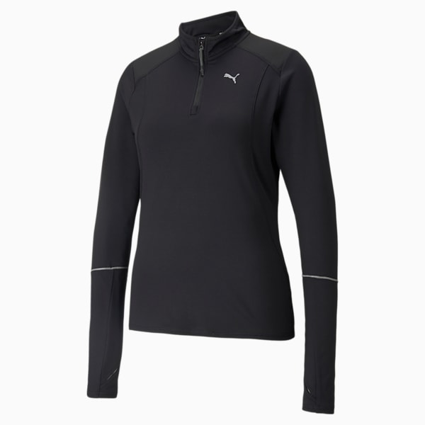 RUN 1/2 Zip Winterized Women's Sweat Shirt, Puma Black, extralarge-IND