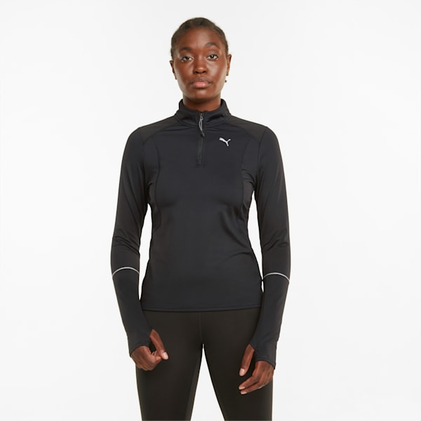 RUN 1/2 Zip Winterized Women's Sweat Shirt, Puma Black, extralarge-IND