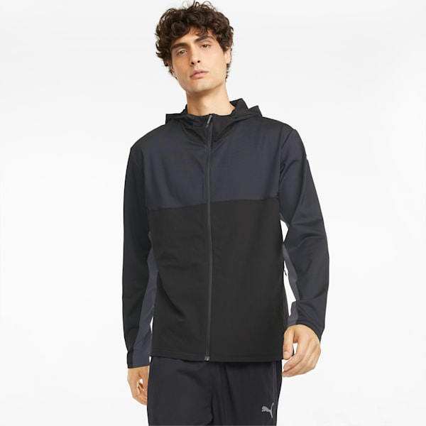 COOLADAPT Full-Zip Men’s Running Jacket, Puma Black-CASTLEROCK, extralarge