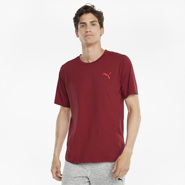 Cloudspun Short Sleeves Men's Training T-Shirt, Intense Red, extralarge-IDN